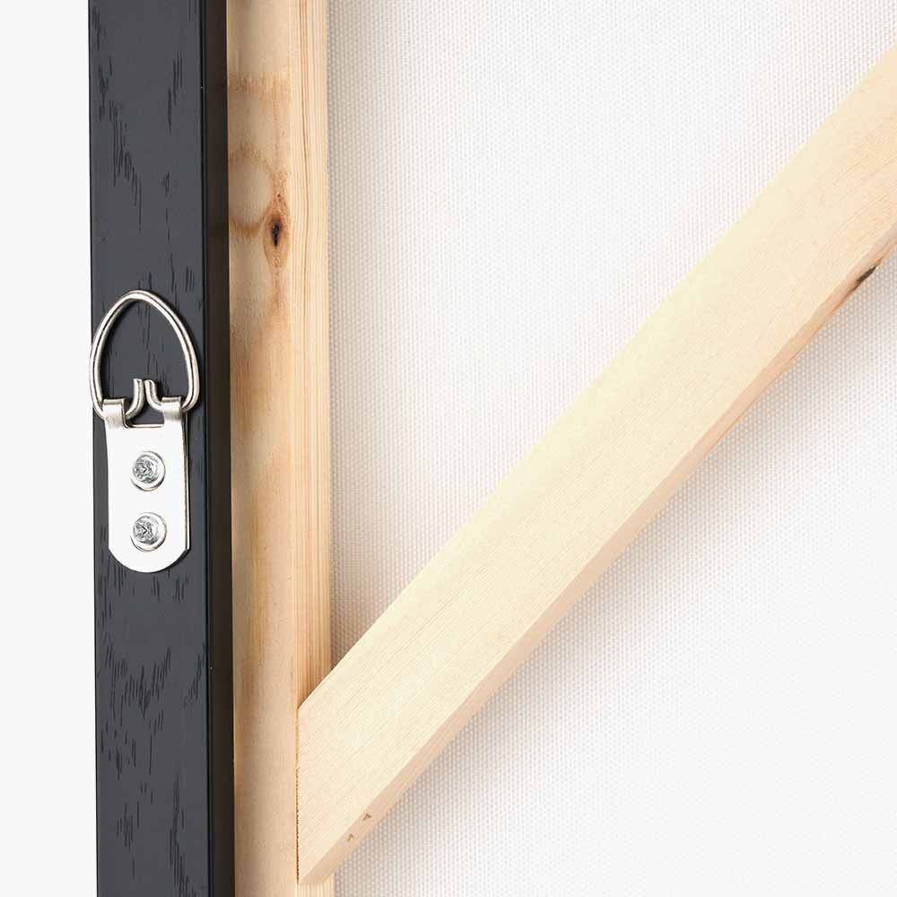 Grey & White Abstract Canvas with Black Frame - CLEARANCE